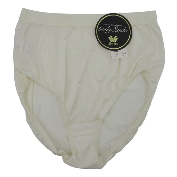 VTG Wacoal Women 7 Style 89360 Body Suede Solid Ivory Panty Nylon Blend NEW NWT - Picture 1 of 13